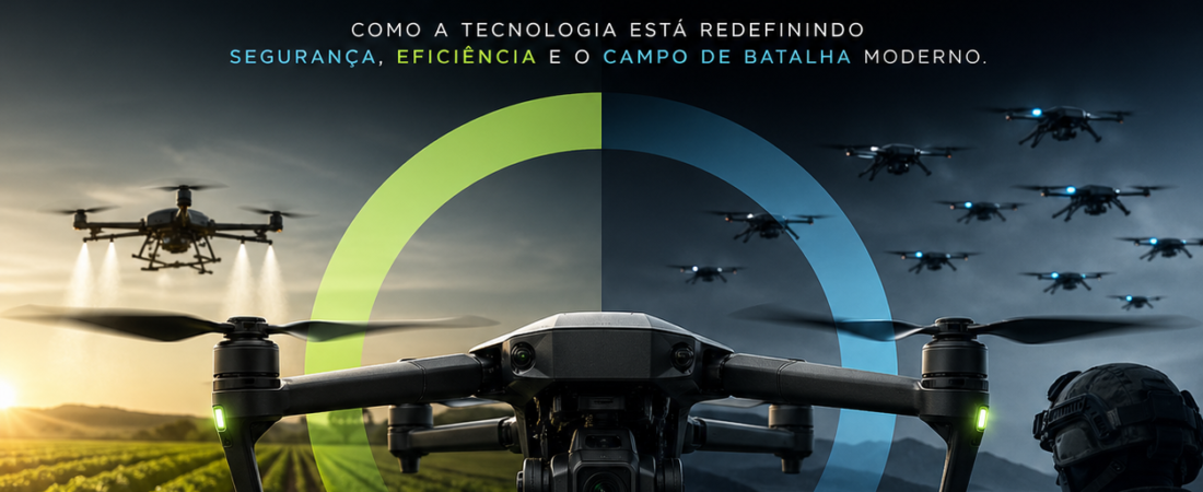 Drones em 2026: Como a tecnologia está redefinindo segurança, eficiência e o campo de batalha moderno
